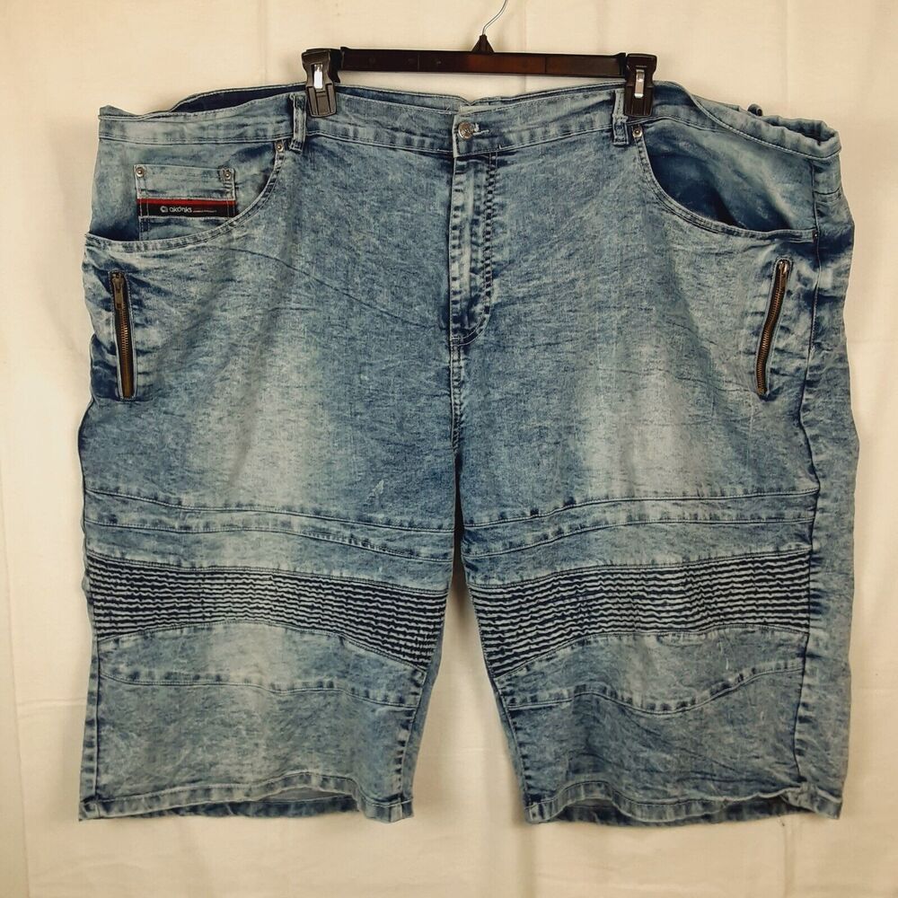 Jeanius Big & Tall Mens Size 52 Stonewashed Blue Denim Jean Shorts
